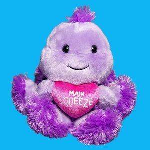 Aurora Purple Octopus Main Squeeze Heart Plush Stuffed Animal 9"
